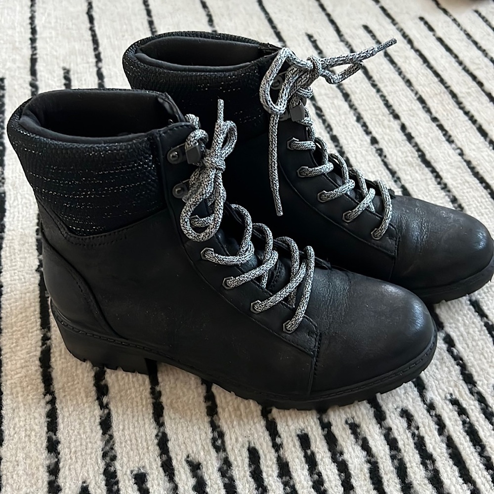 Black combat boots